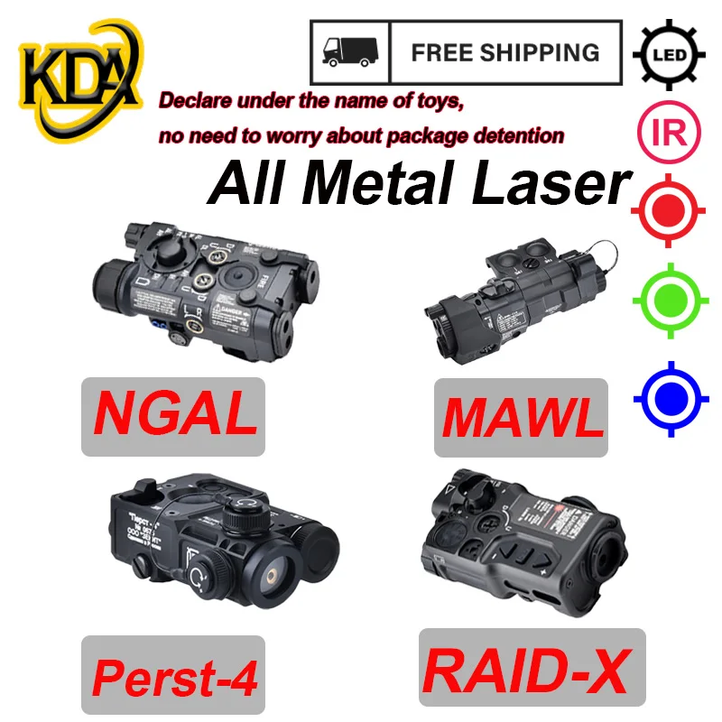 

WADSN NGAL RAID-X MAWL Perst-4 Metal Version IR Aiming Red Dot Green Blue Indicator LED White Light Airsoft M300 M600 Flashlight