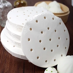 100pcs Bamboo Steamer Papers Disposable Non-Stick Steamer Mat Oil Paper Air Fryer Oven lining Baking Utensils