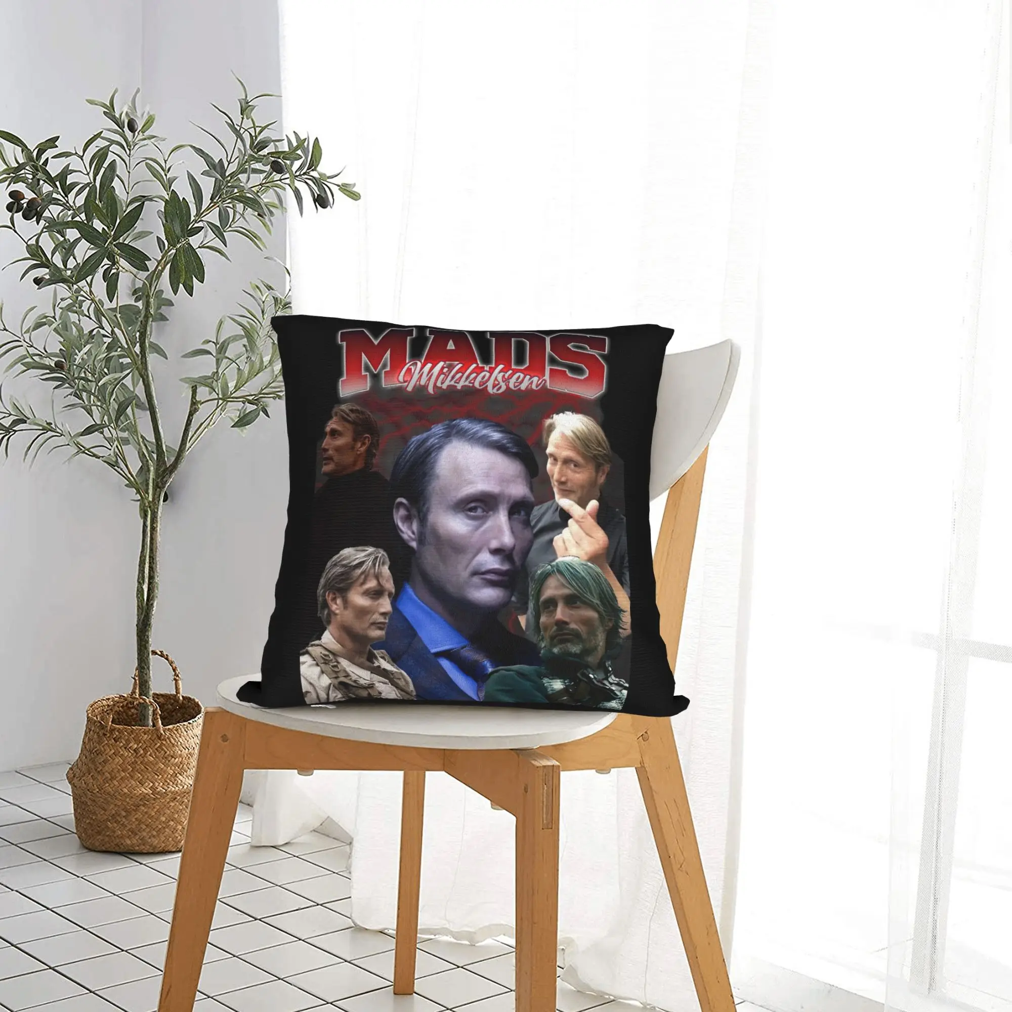 Mads Mikkelsen Pillowcase Double-sided Printing Cushion Cover Decorations  Pillow Case Cover Home Zipper