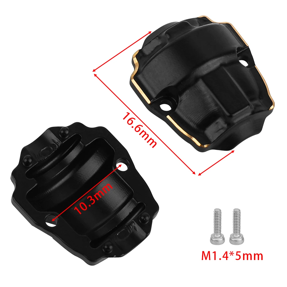 1Pc Brass Black Coating  Diff Cover Axle Housing Shell with Mounting Screws for 1/32 Redcat Ascent 32 RC Car Model Upgrade Parts