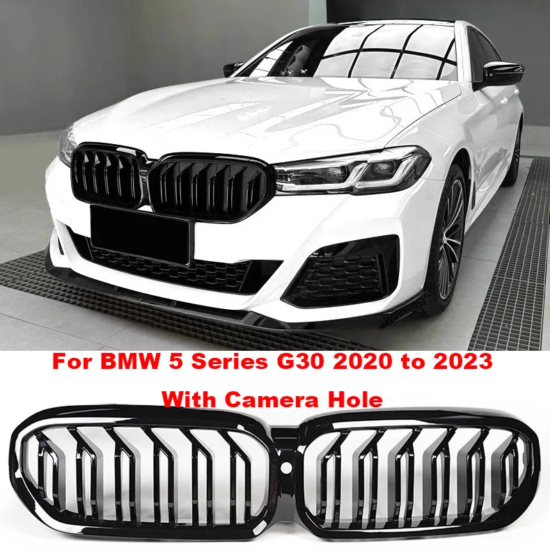 

Двойная решетка для почек для BMW 5 серии G30 G31 520i 520d 530i 530d 540i F90 M5 LCI Facelift 2021-2023, решетки переднего бампера