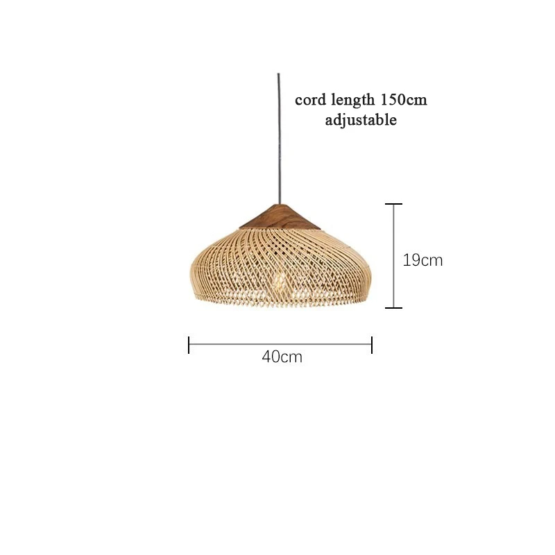 JOYINLED Japanse stijl rotan kroonluchter, grote handgemaakte beige rieten plafondlamp voor woonkamer, eetkamer, restaurant