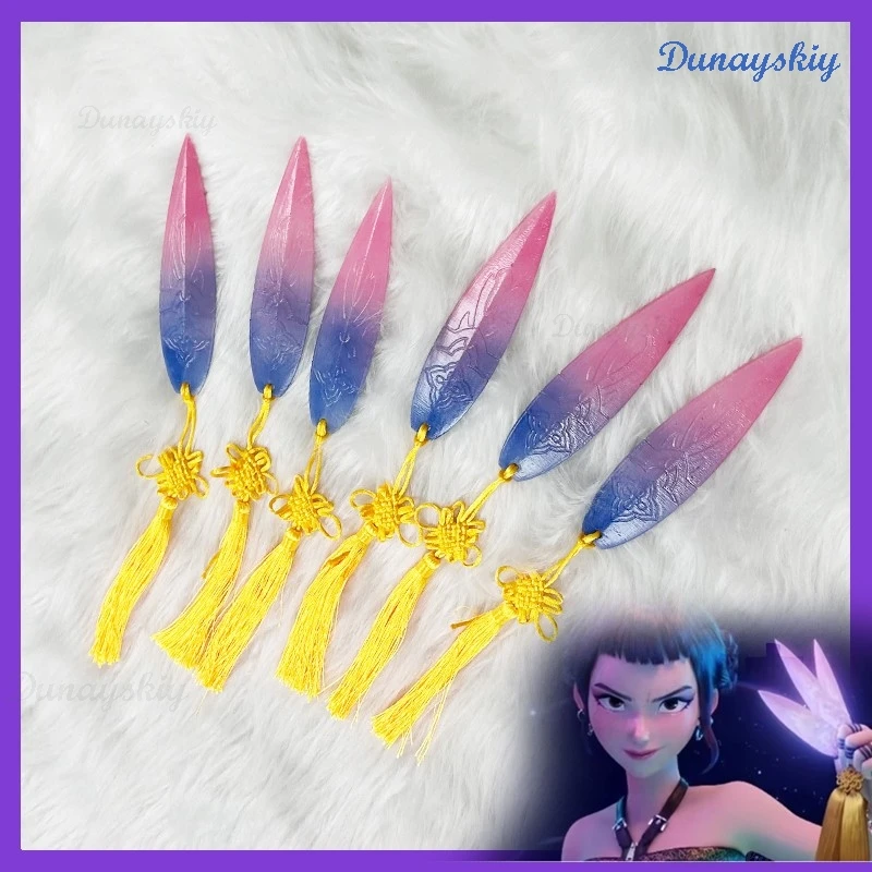 

Хэллоуин 6 шт. KPop Охотники на демонов Huntrix HUNTR/X Zoey реквизит для косплея оружие цветные аксессуары для ролевых игр Kunai для взрослых и детей размер