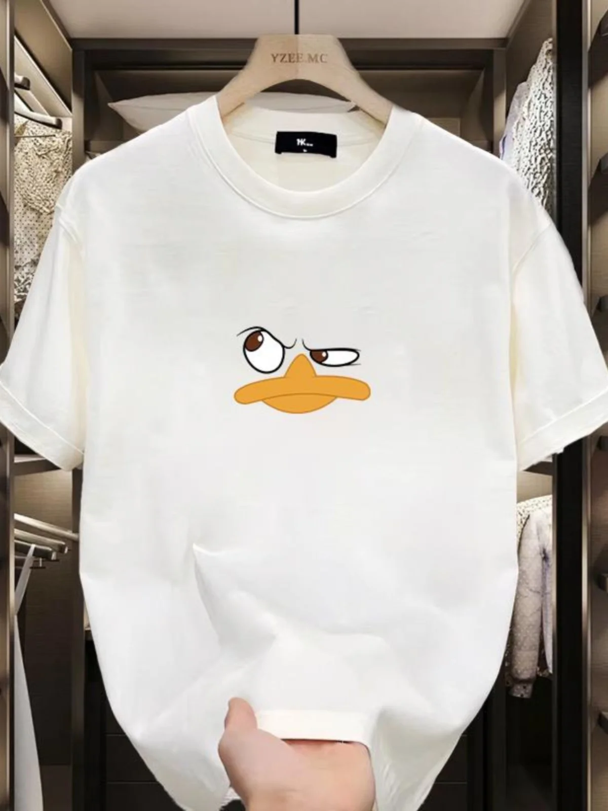 

2025 American Duck Short-sleeved T-shirt Men's and Women's Trend Loose Casual and Versatile Couple's Clothing Boys and Girls