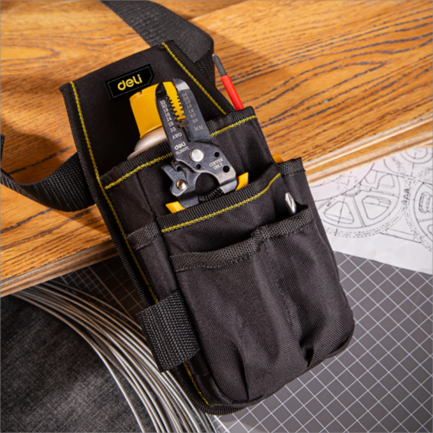 Deli Multi Functional Tools Bag Waist Pouch Belt Storage Holder Organizer Garden Tool Kits Waist Packs Oxford Cloth