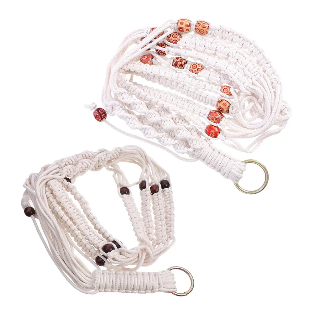 

2Pcs Cotton Rope Flower Pot Hanging Basket Eco friendly Durable Macrame Planter Hanger Woven Gardening Decor Plant Lover Wall