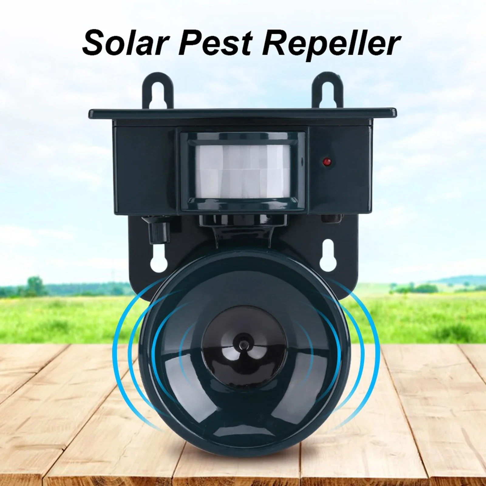 Répulsif Solaire Ultrasonique à Détection de Mouvement pour Nuisibles : Oiseaux, Chiens, Chats, Souris