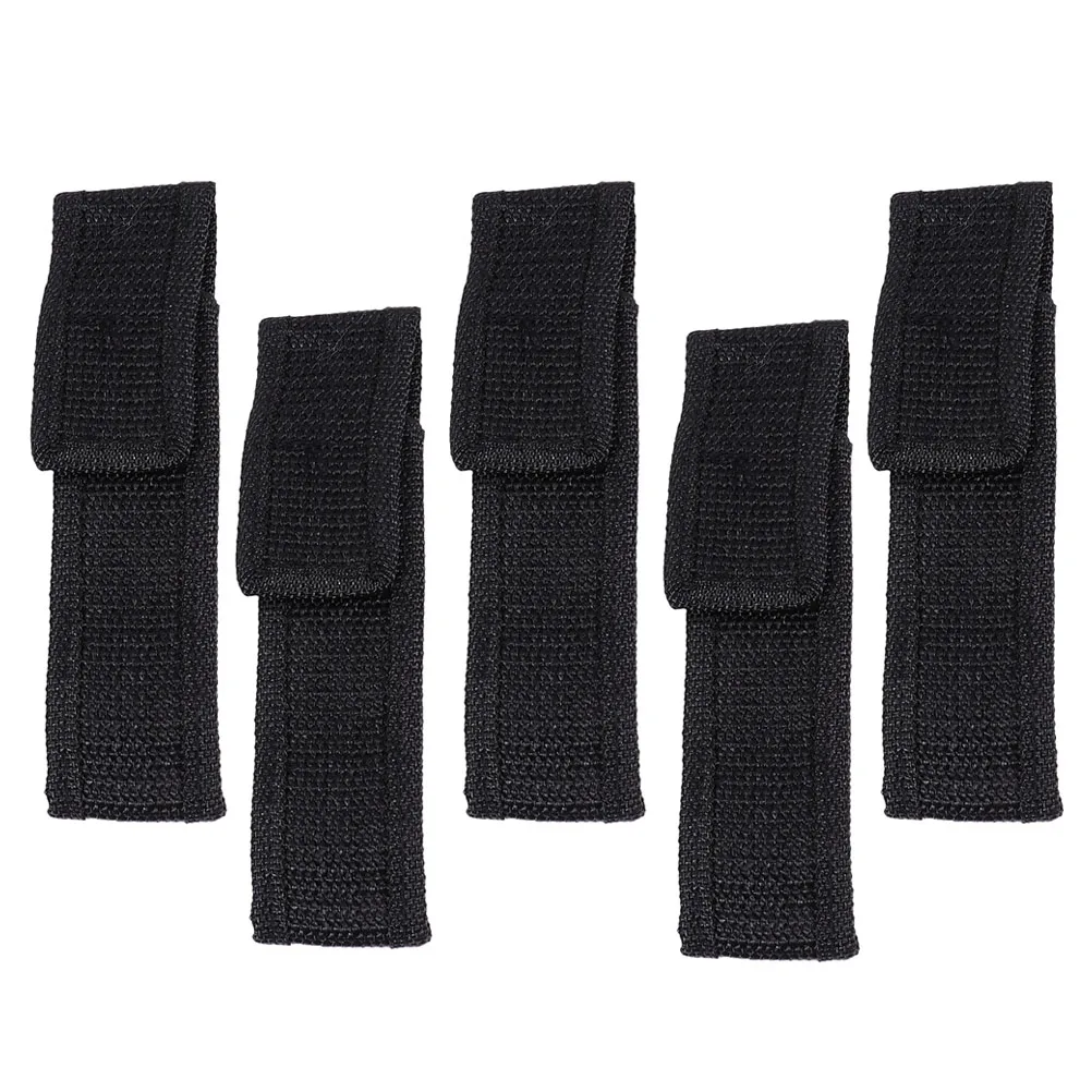 

6 Pcs Cloth Cloth Flashlight Holder Bag Wear resistant Portable Storage Camping Accessories Black Holder Container