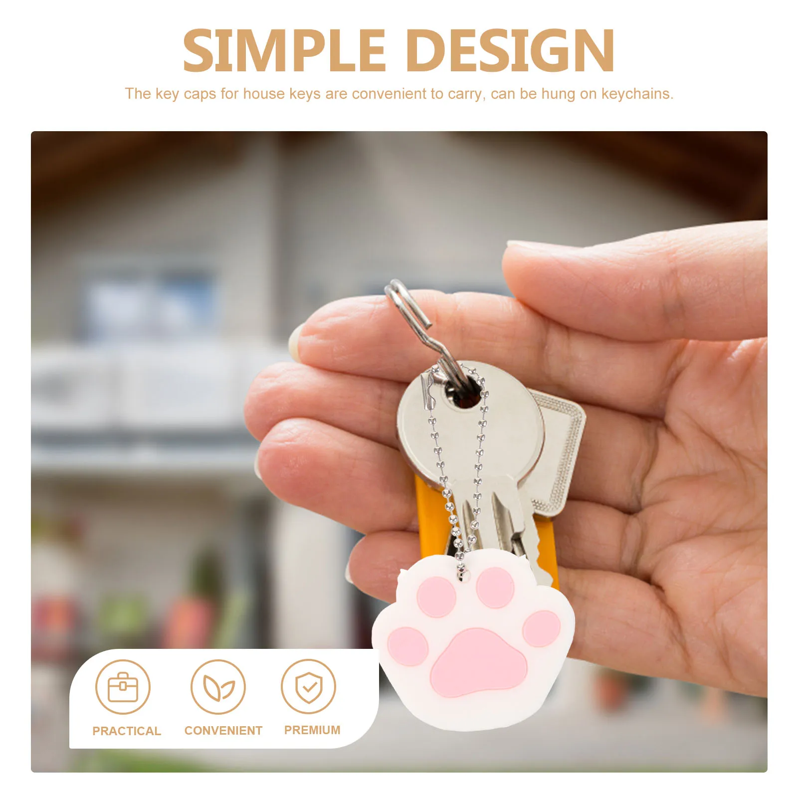 

4pcs Silicone Cover Caps Cute Protectors For House Car Keys Keychain Accessories Kawaii Keychain Decorative Key Identifier