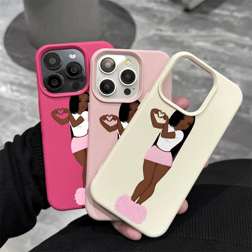 Dunkelhäutige heiße Mädchen Handyhülle für iPhone 17 16 15 14 13 12 Pro Max 16 15 14 Plus 17 16 15 14 Pro 17Air Silikon Matte Hülle – Detail 4