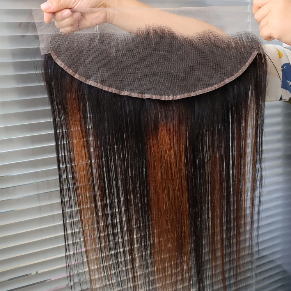 100% عذراء ريمي الشعر البشري الدانتيل إغلاق أمامي 13x4 13x6 أمامي 4x4 5x5 الدانتيل إغلاق تسليط الضوء على البيانو اللون 1B/30 شقراء