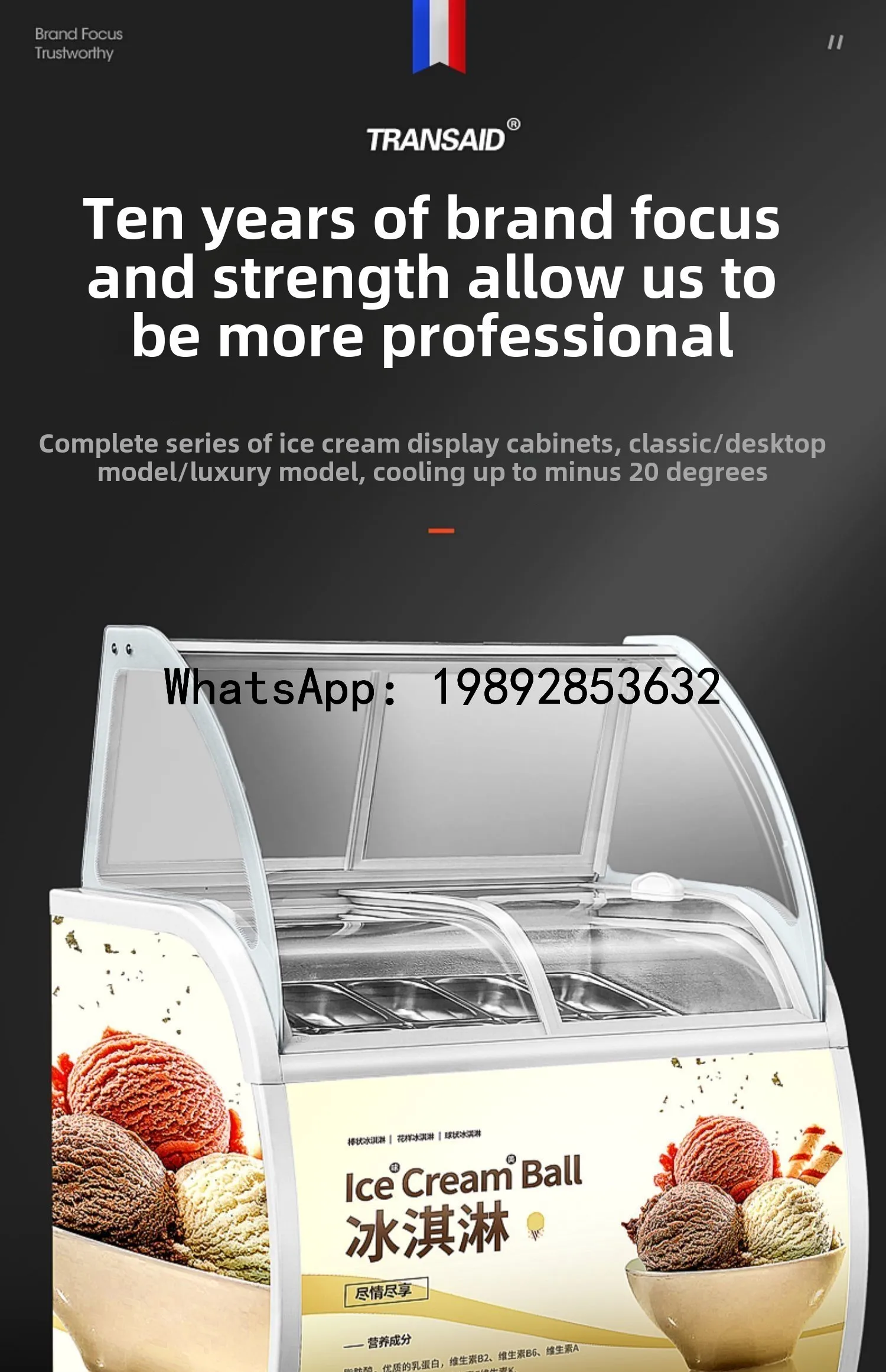 AB  Thick Cut Fried Yogurt Display Cabinet Refrigerator Hard Ice Cream Popsicle Freezer Commercial Deluxe