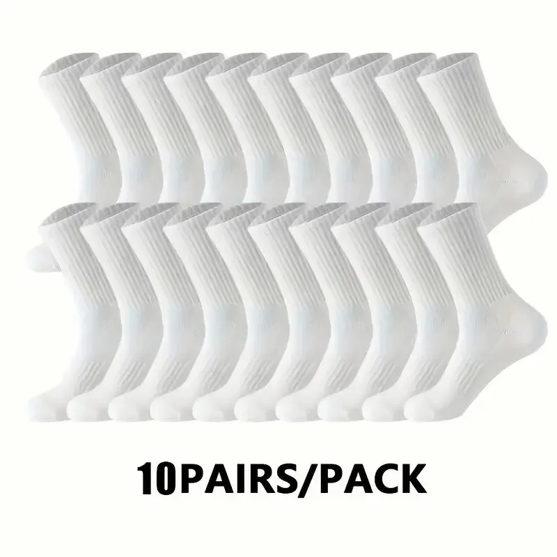 5/10/20 Paar Neutrale Effen Kleur Ronde Hals Sokken Lente Herfst Zweetabsorberend Ademend Comfortabel All-season Sportsokken