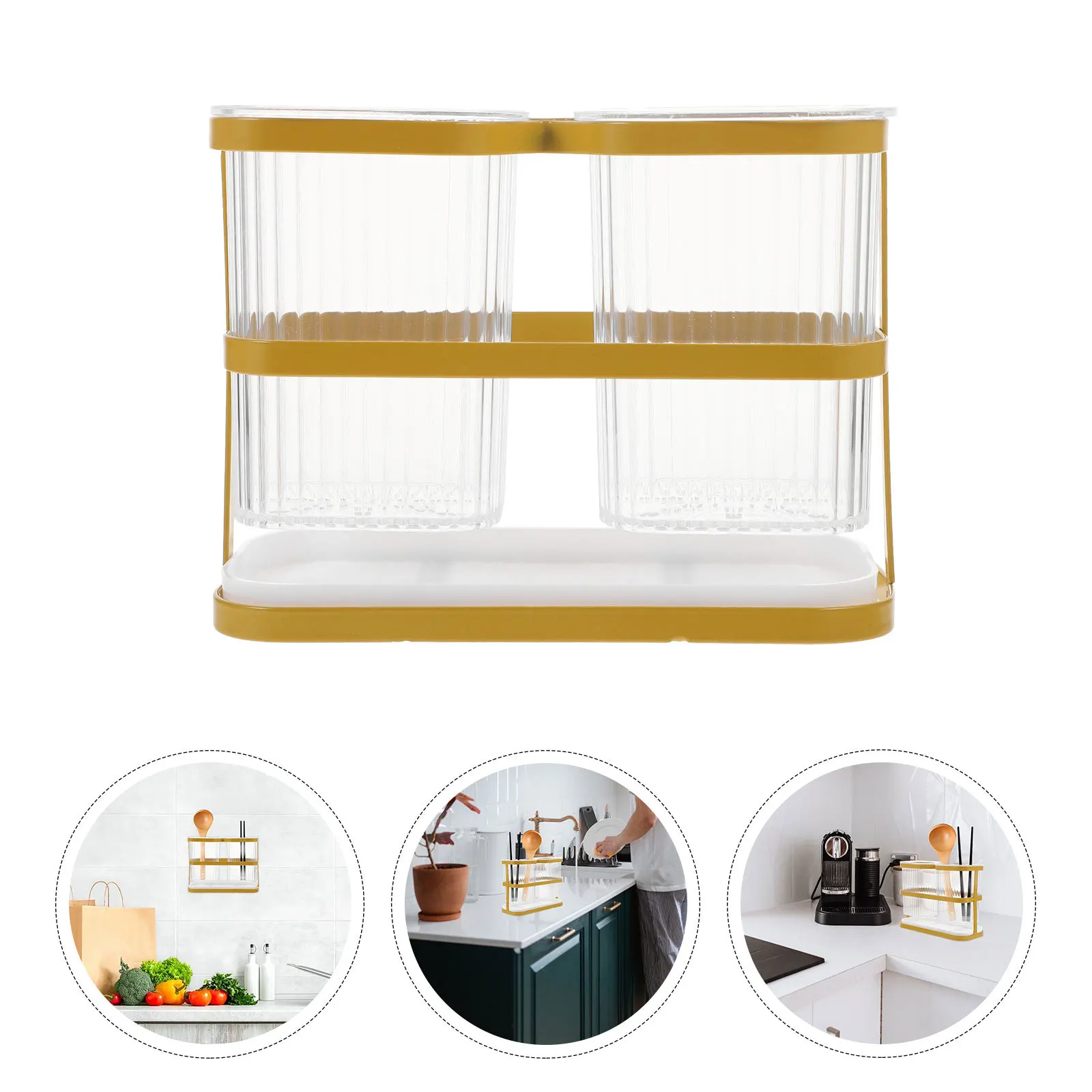 

Cutlery Holder Tableware Draining Bucket Multi-Functional Chopstick Rack Utensil Organizer Kitchen Counter Storage Spoon Fork