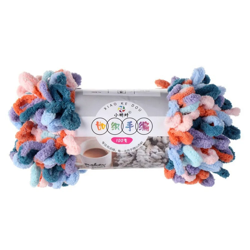 

100g/Roll Finger Loop Yarn Multi-color Hand Woven Chunky Yarn Anti-pilling Soft Hand Knitting Yarn Blanket Knitting