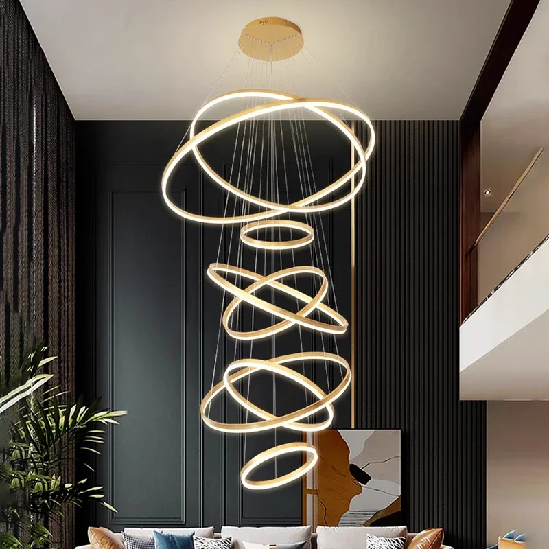 Decoração moderna para casa luzes led pingente luz lâmpadas para escada lustres para sala de estar pendurado luz iluminação interior