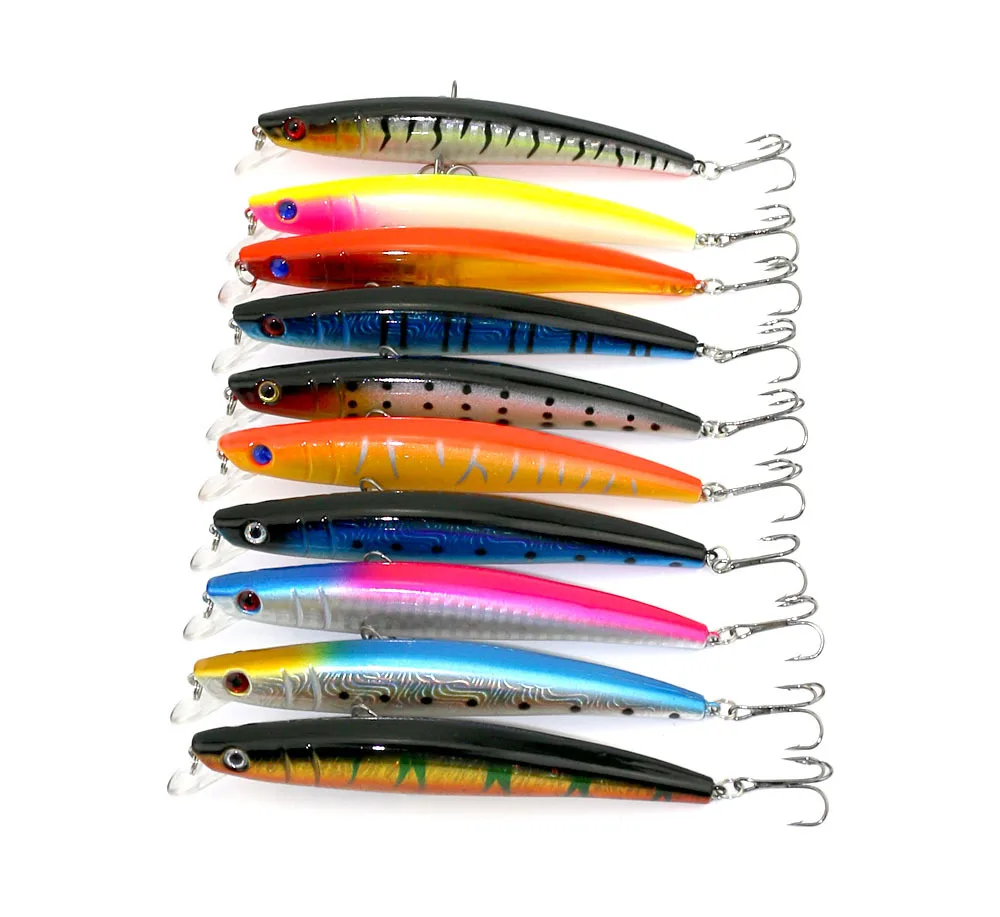 2-100PCS Fishing Lures Hard Minnow Baits Life-Like Swimbait Fishing Lure Minnow Hard Lure Bass Trout Bait Kit Topwater Hard Lure