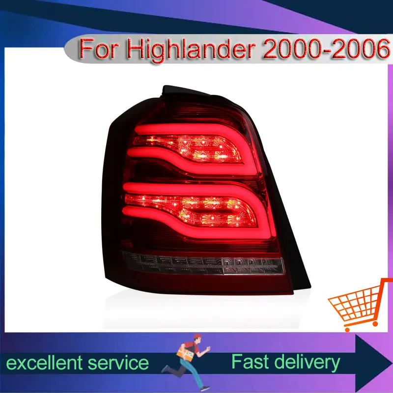 Car For Toyota 2000-2007 US Version Highlander Tail Lights Upgrade DRL Rear Light LED Dynamic Turn Signal Auto Accessories