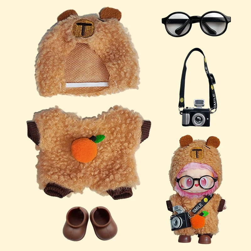 Vestiti di moda Ropa Labubu Vestiti Outfit Accessori per bambole per 15/17 cm Labubu V2 V1 Bretelle per bambole di peluche Vestito