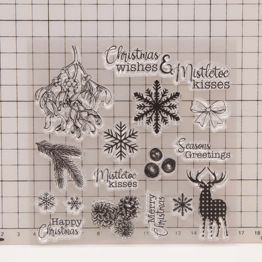 MERRY CHRISTMAS CLEAR STAMPS Transparent Rubber Stamp Silicone for DIY Scrapbooking Card Making Photo Album Crafts Decoration