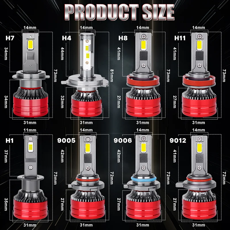 H4 LED سيارة المصابيح الأمامية 5700 واط F5 F5C H7 H1 H8 H9 H11 9005 9006 9012 HB3 HB4 HIR2 CANbus 5700000LM مصباح الضباب التلقائي عالي/منخفض الشعاع #6