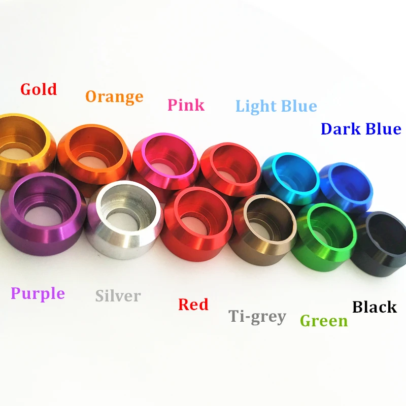 10/5pcs CNC Machined Crown Cup Head Aluminum Washer M3 M4 M5 M6 M8 Colorful Aluminum Alloy Cap Head Gasket Washer for RC Parts