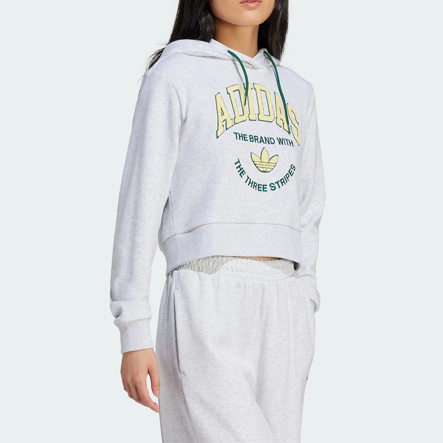 Adidas genuine clover women's printed knitted sports loose sweatshirt IT9846