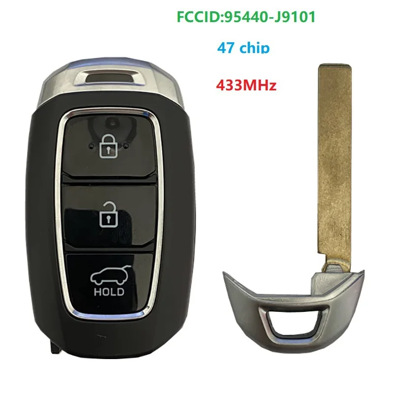 

DIYKEY 95440-J9101 3 Button Keyless Smart Remote Car Key 433MHz Smart with 47 Chip Auto Accessories For Hyundai VERNA 2021