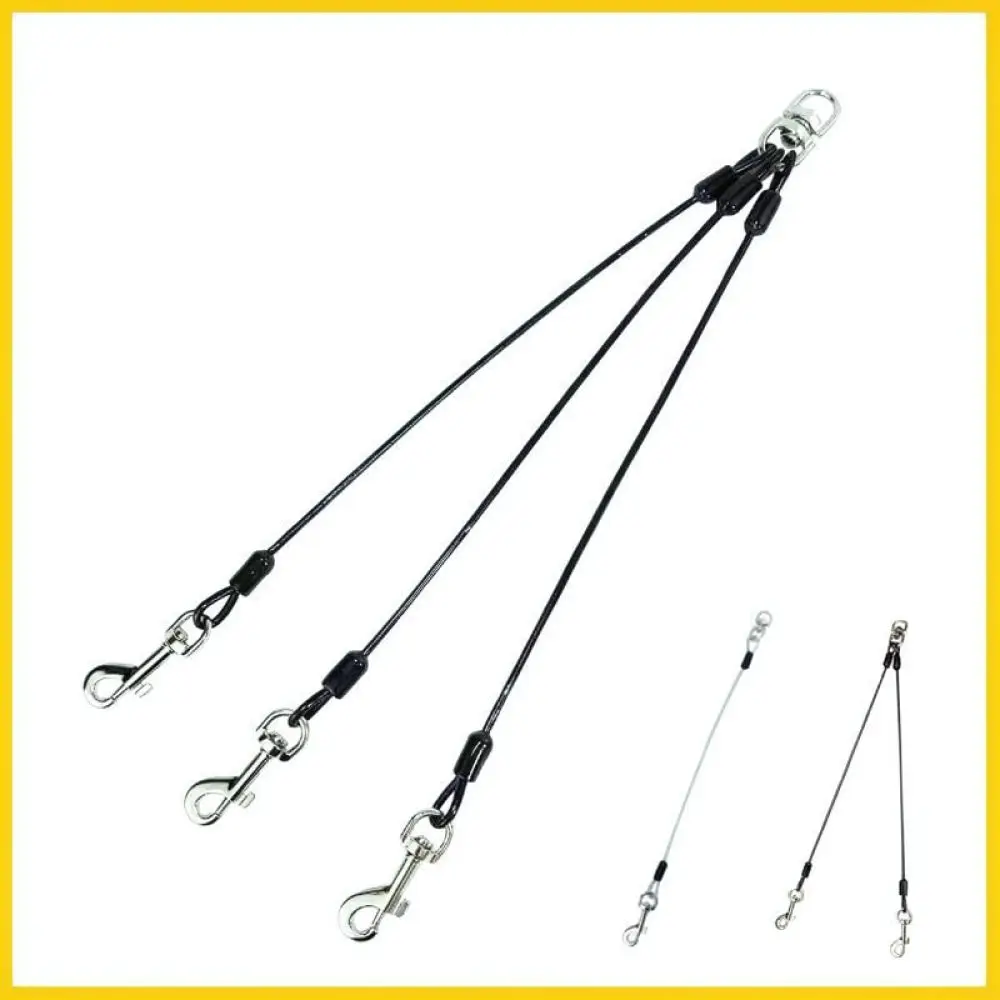 Pet Traction Lead Metal Multi Splitter Anti Tangle Rope For Small Dogs Puppy Outdoor Walking Training Tool