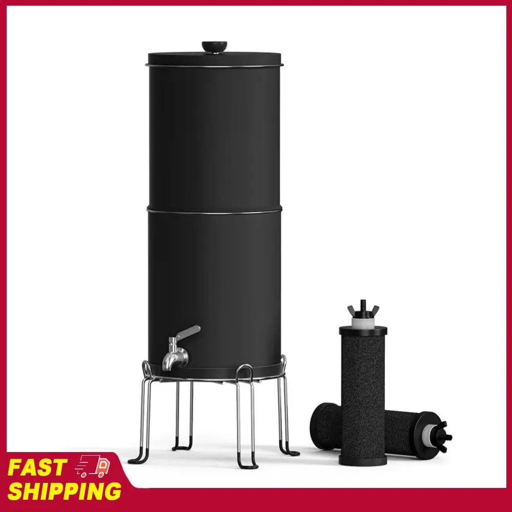 

Stainless Steel Countertop Water Filter System Water Purifier Tools 2.25 Gallon Gravity Water Filter System Tool