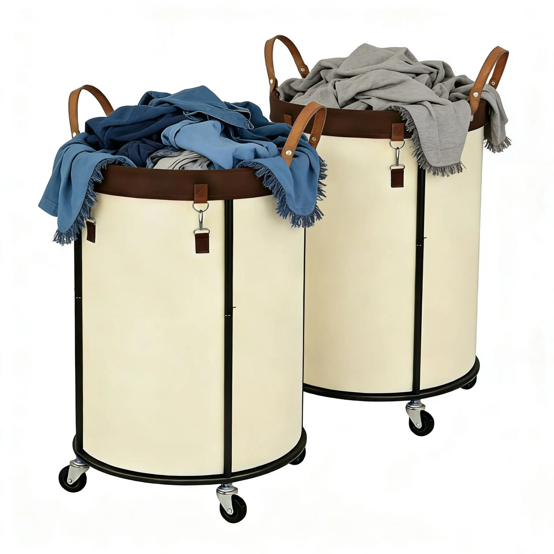 arge Round Detachable Storage Basket With Rolling Wheels Household Laundry & Toy Organizer Bin