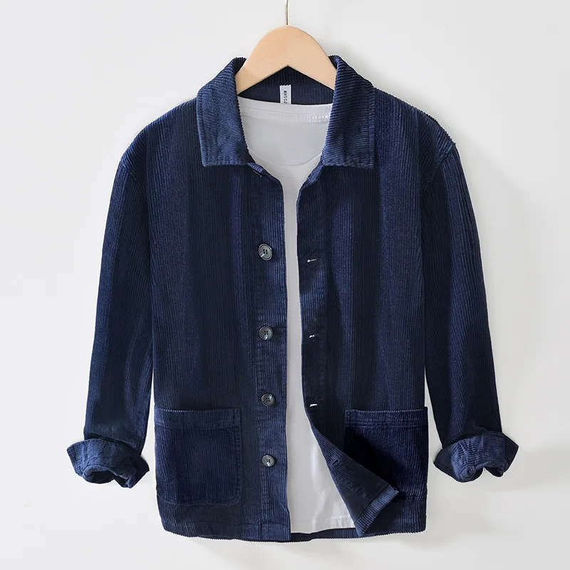 

Corduroy Men's Cotton Suit Jacket Casual Vintage Striped Single-Breasted Thickened Autumn New Style Cleanfit Long Sleeve