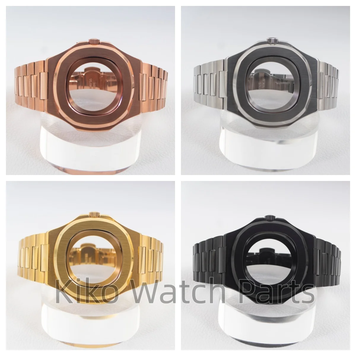 

41mm Watch NH35 Case Stainless Steel Strap Glass Back Sapphire Crystal For Nautilus NH35/NH36/NH38 Movement Watch Repair Tools