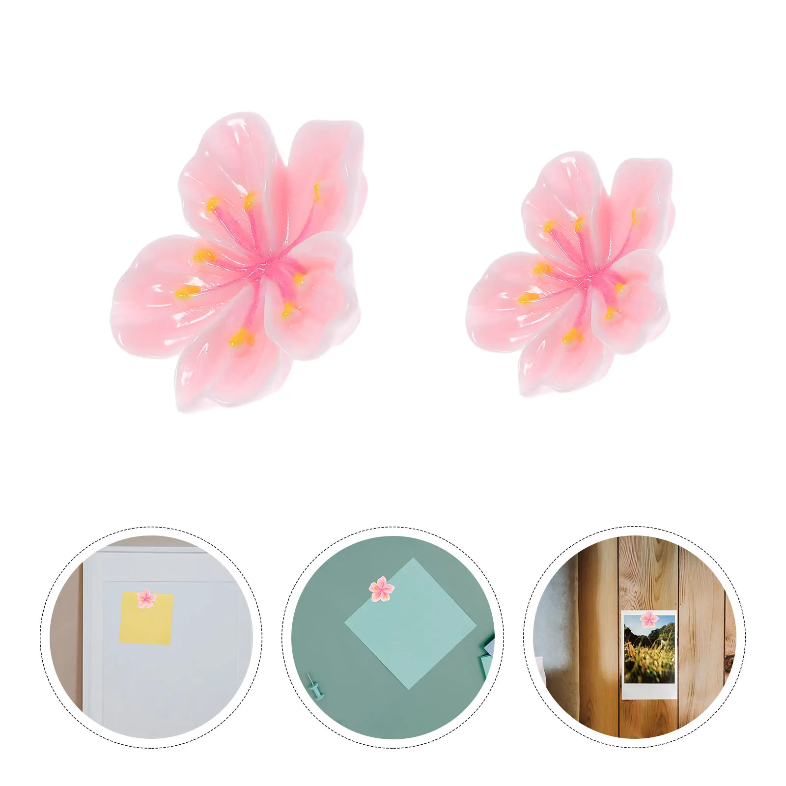 

30 Pcs Peach Blossom Resin Thumbtacks Decorative Floral Push Cute Flower Tacks for Office Home School Cork Board