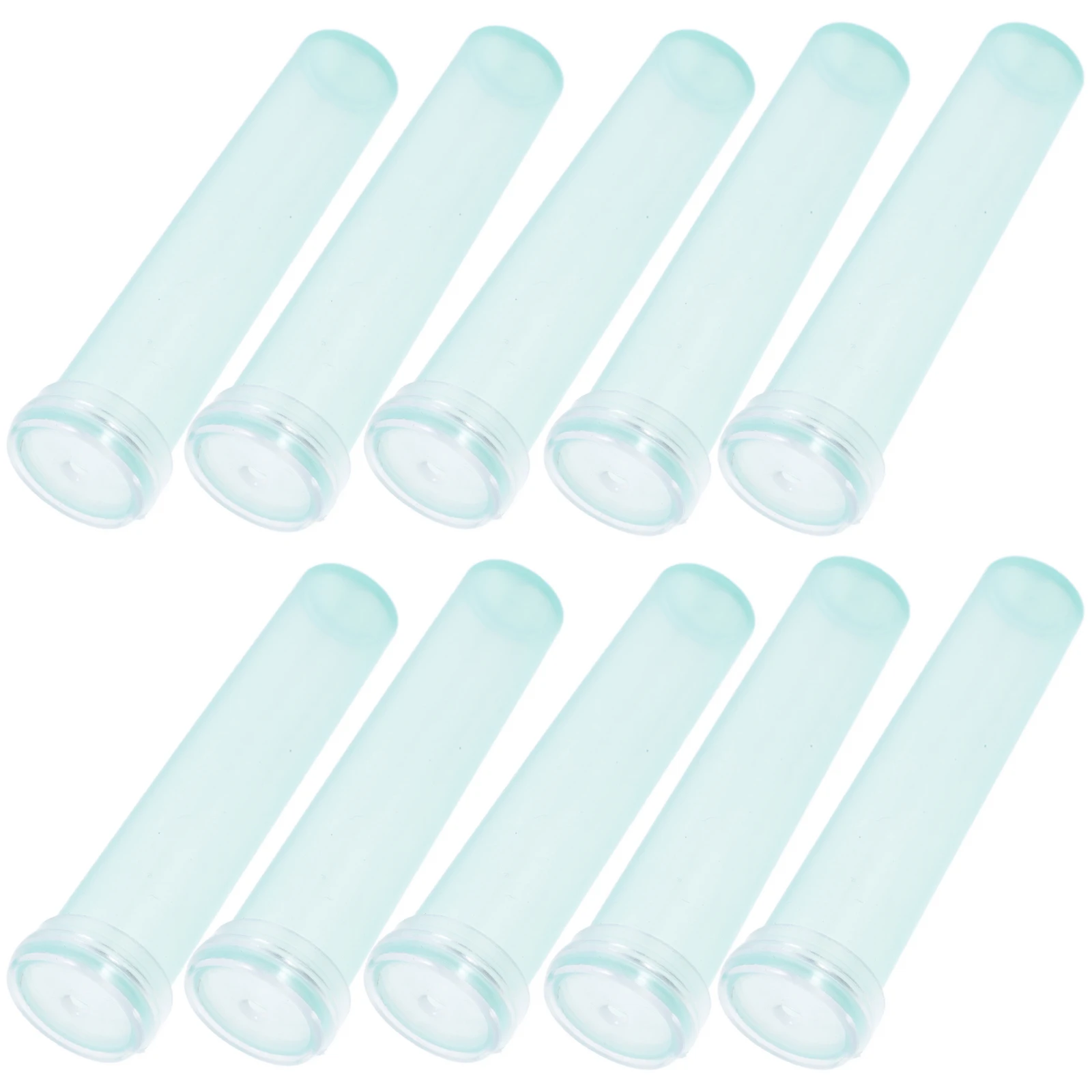 

100 Clear Plastic Water Pipes Floral Tubes for Fresh Flowers Decorative Green PVC Test Supplies Small Holder