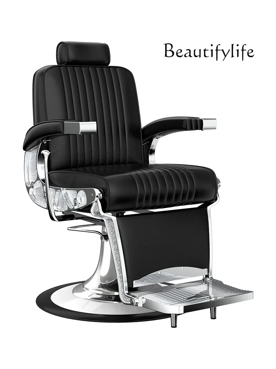 Hair Salon High-End European Retro Men's Oil Head Chair Simple Hair Cutting Modern Reclining Chair