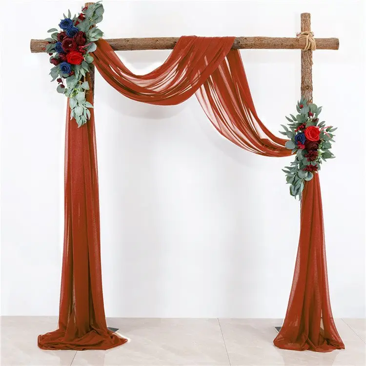 ستائر قوس شيفون لزينة حفل الزفاف والاستقبال ستائر قماش شفافة باللون الأخضر المريمية لمرحلة الحفلات وحفلات الزفاف #4