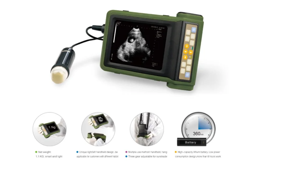 Full Digital B Mode Veterinary Ultrasound Scanner MSU2 Handheld Vet Use Scanner