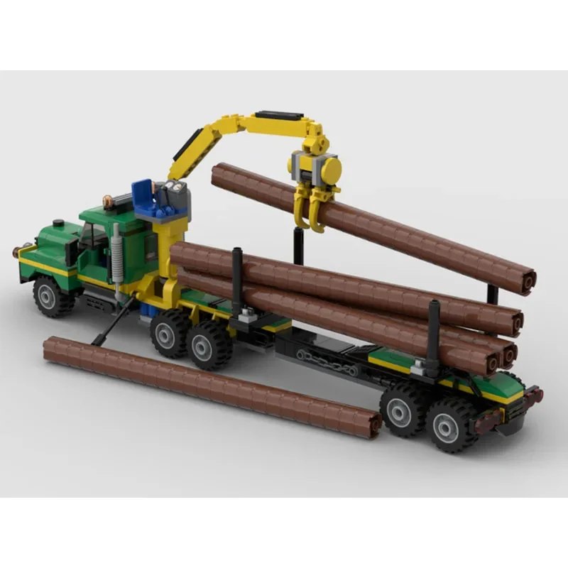 MOC-74740 Heavy Duty Forest Logging Truck, Assembly Splicing Building Blocks, Modelo 500, Peças, Brinquedos para Crianças, Presentes