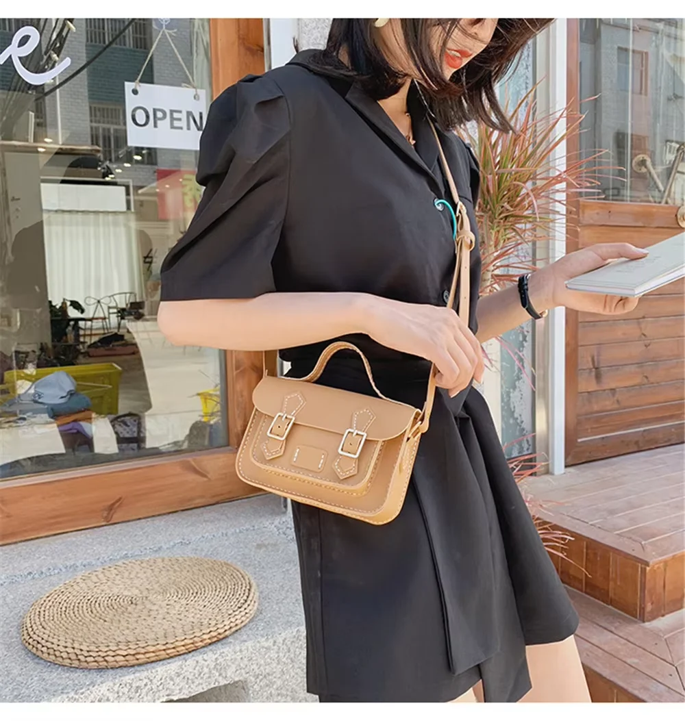 DIY بو الجلود حقيبة كتف صنع مجموعة الحياكة الكروشيه كامبريدج أكياس مواد الخياطة اليدوية على ظهره حقيبة يد كيت #6