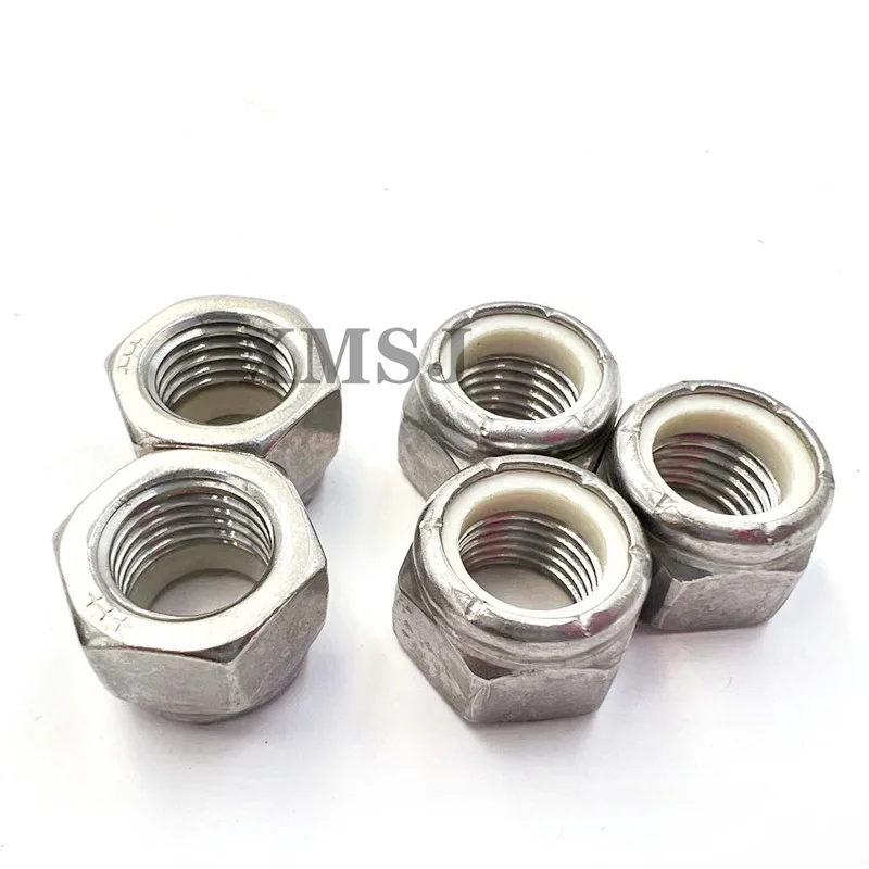 UNF 10# 1/4 5/16 3/8 7/16 1/2 304 A2-70 Stainless Steel UK US Fine Thread Hex Nylon Insert Lock Nut Self-locking Nylock Locknut