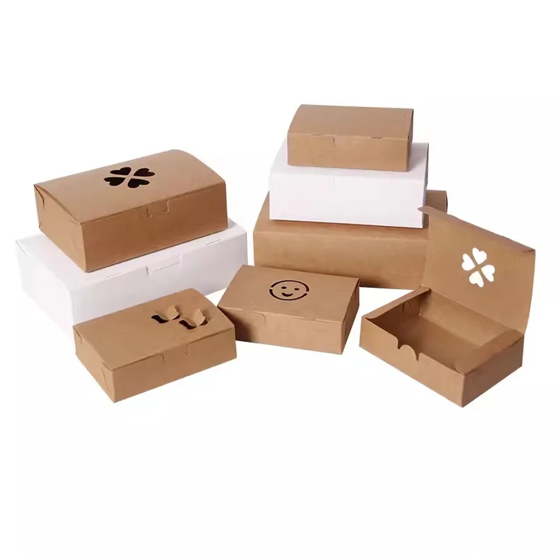 Kraft Paper Fried Chicken Packaging Box Oil-proof Coating Non-toxic Eco-friendly Food Grade for Takeaway Fast Food Restaurant