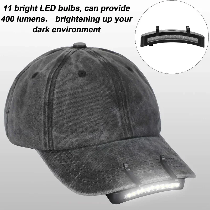 

Ultra Bright 11 LED Hat Clip Lights,No Need to Hold Headlights,Battery Operated Suitable for Fishing,Camping, Hiking,Exploration