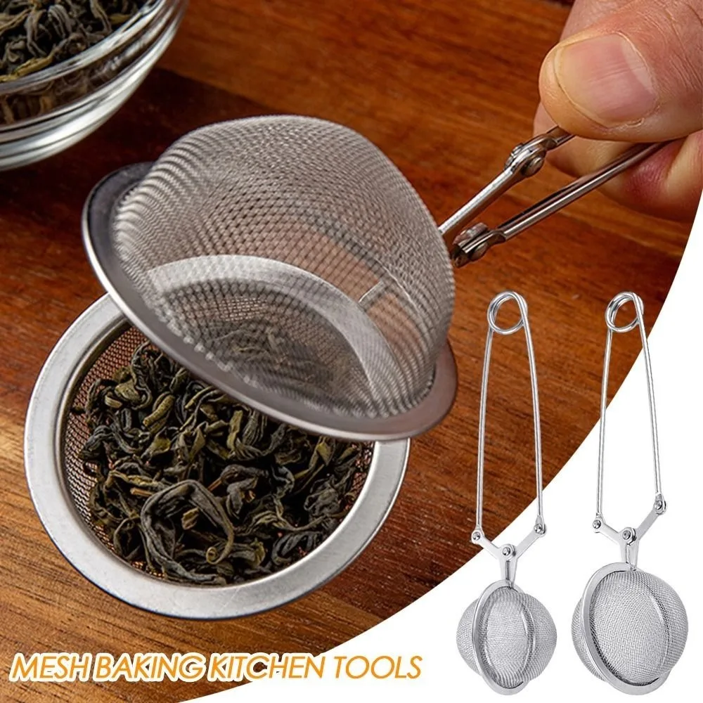 Stainless Steel Spoon Tea Ball Infuser Filter Squeeze Leaves Herb Mesh Strainer Tea Infuser In Mesh Tea Ball Filter with Handle