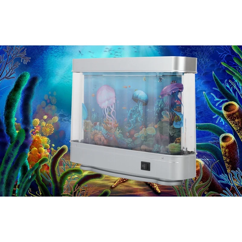 Lámpara de tanque de peces simulada, luz nocturna decorativa para acuario, lámpara de mesa LED dinámica del océano Virtual, decoración de habitación