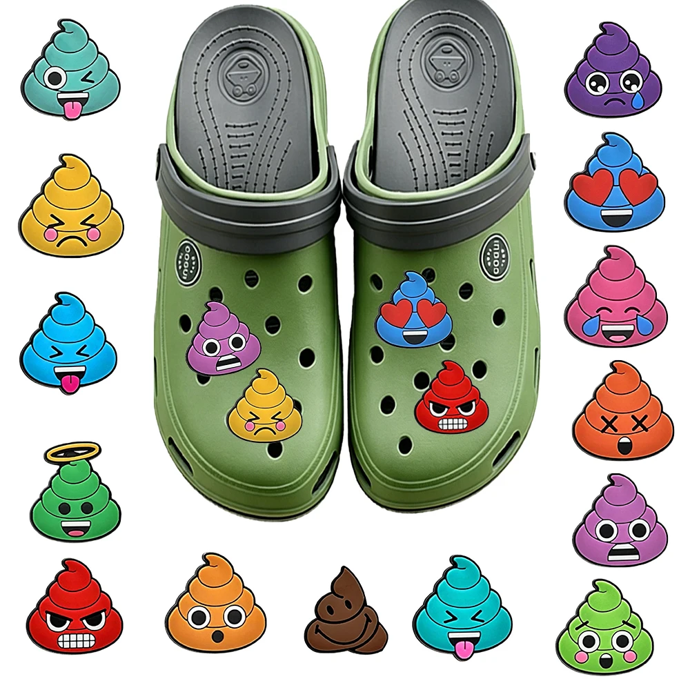 Hot sales 1-14Pcs Cartoon Colorful Stool Series PVC Shoe Charms Accessories DIY Creativity Sandal Wristbands Decorations Gifts