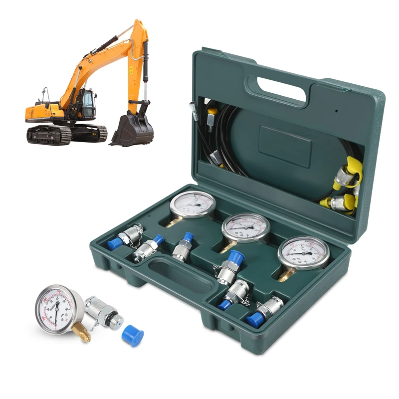 

Hydraulic Pressure Guage Excavator Hydraulic Pressure Test Kit With Testing Hose Coupling And Gauge Tools