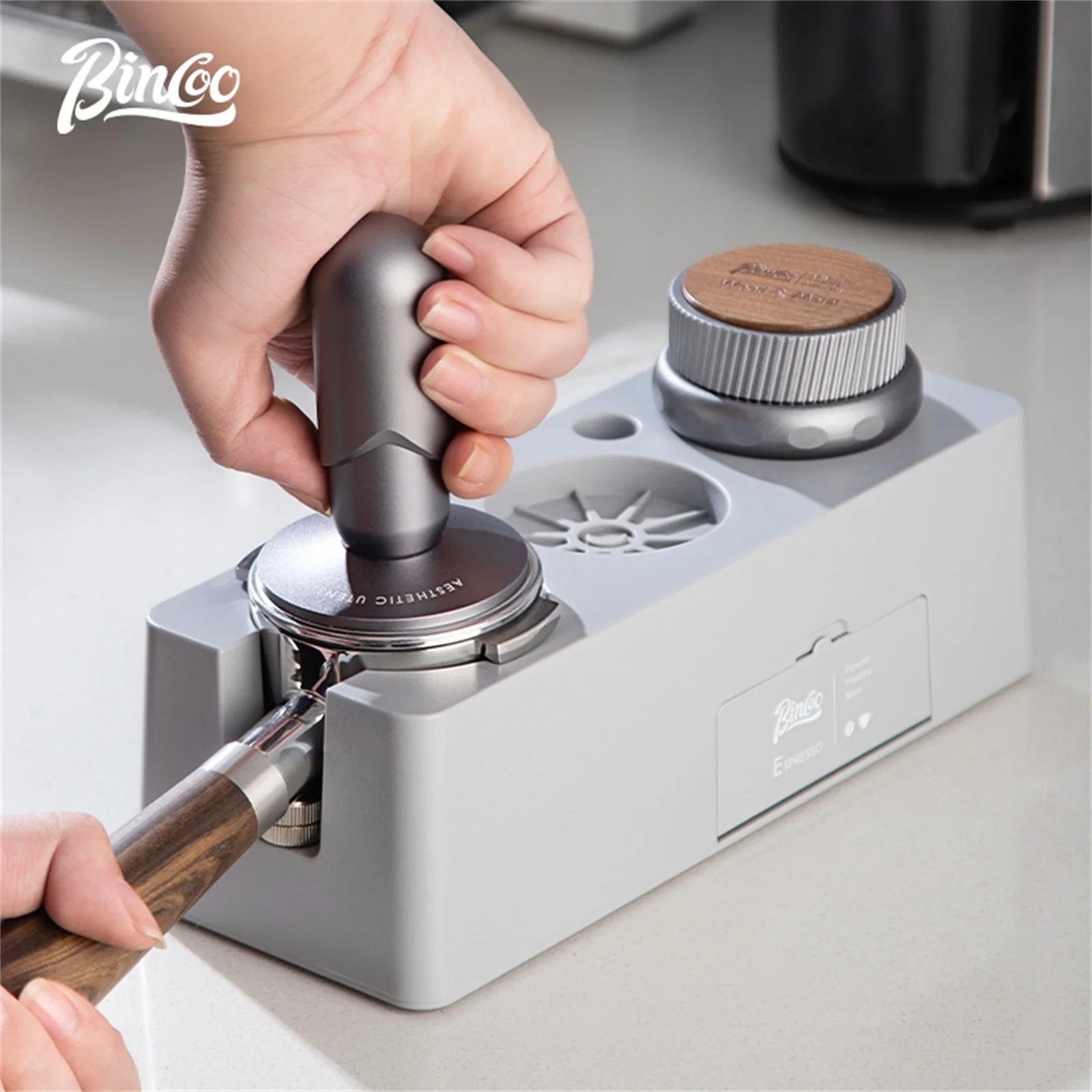 BINCOO 30lb Constant Pressure Coffee Tamper 51mm 58mm Espresso Ripple Tampers with Calibrated Spring Loaded Italian Barista Tool