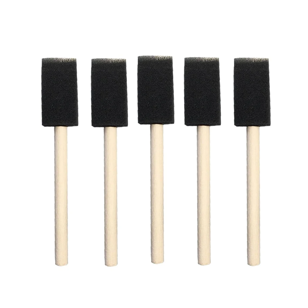 

25 pcs Sponge Paint Brush Kids Wooden Toddler Sketching Graffiti Roller Tool Absorbent Foam Beveled End Art Craft Project