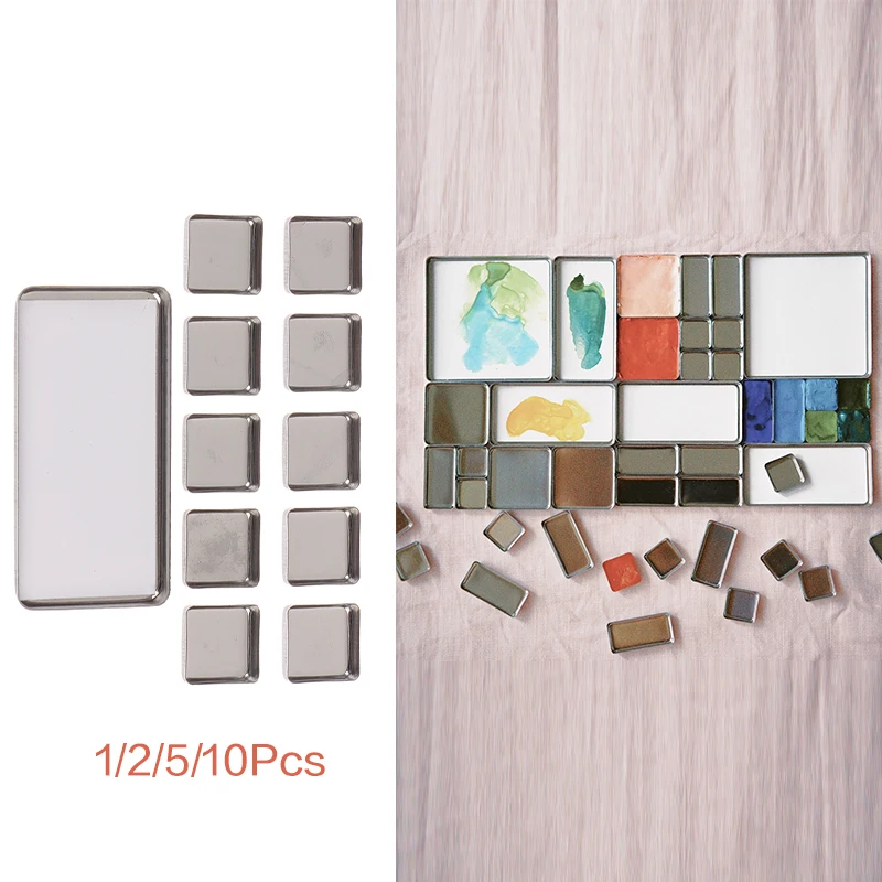 Watercolor Box Packaging Grid 0.5ml/1ml/2ml For Travel Box Magnetic Aluminum Palette Professional Paint Art Supplies